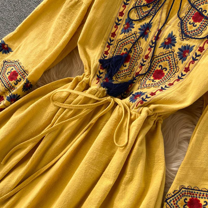 Rayon Embriodered Western Boho Long Maxi Dress