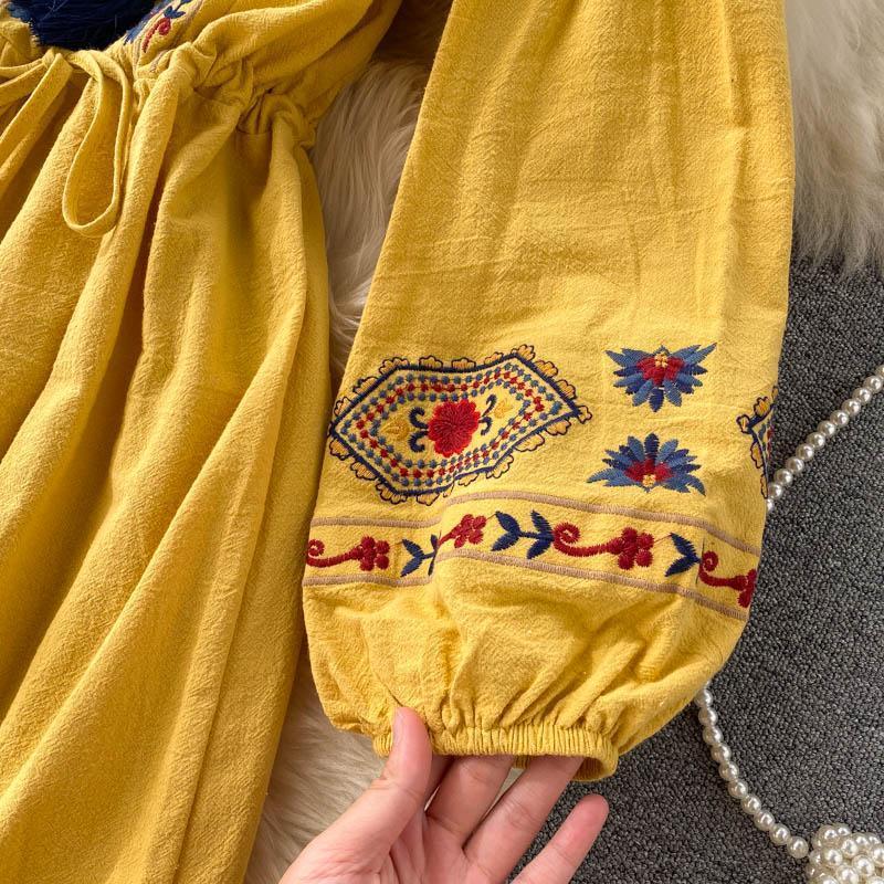 Rayon Embriodered Western Boho Long Maxi Dress