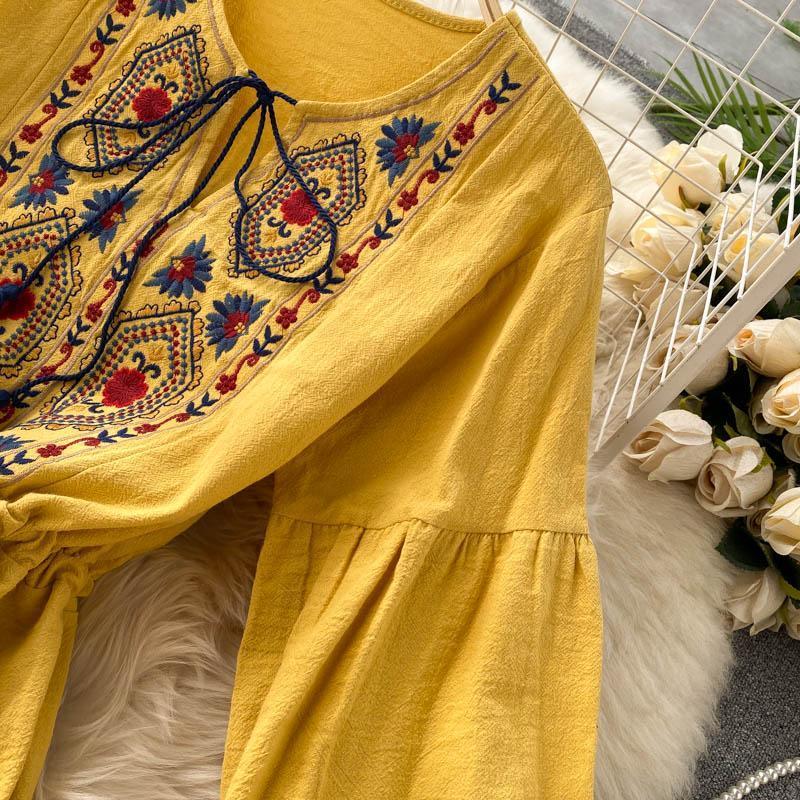 Rayon Embriodered Western Boho Long Maxi Dress