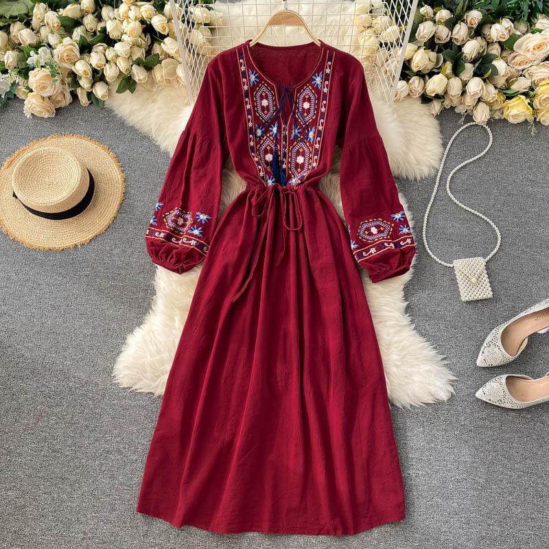 Rayon Embriodered Western Boho Long Maxi Dress