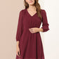 Maroon Fit & Flare V-Neck Georgette Dress