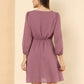 Rosy Brown Fit & Flare V-Neck Georgette Dress