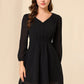 Gorgeous Black Fit & Flare V-Neck Georgette Dress