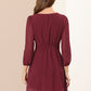 Maroon Fit & Flare V-Neck Georgette Dress