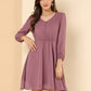 Rosy Brown Fit & Flare V-Neck Georgette Dress