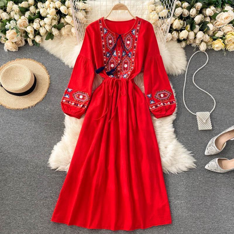 Rayon Embriodered Western Boho Long Maxi Dress