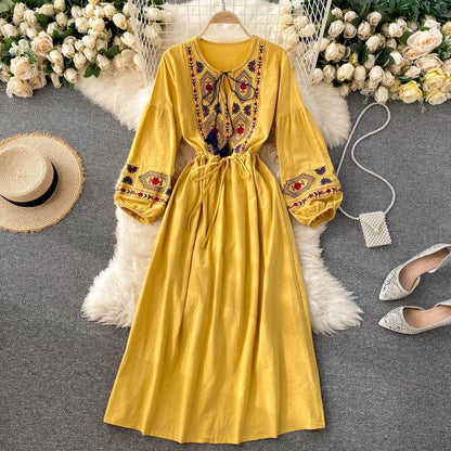 Rayon Embriodered Western Boho Long Maxi Dress