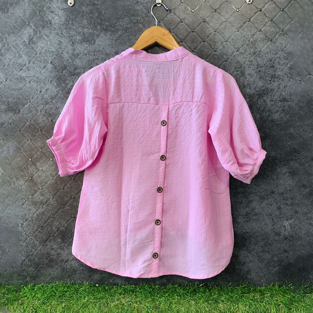 Summer Back Button Handloom Georgette Top