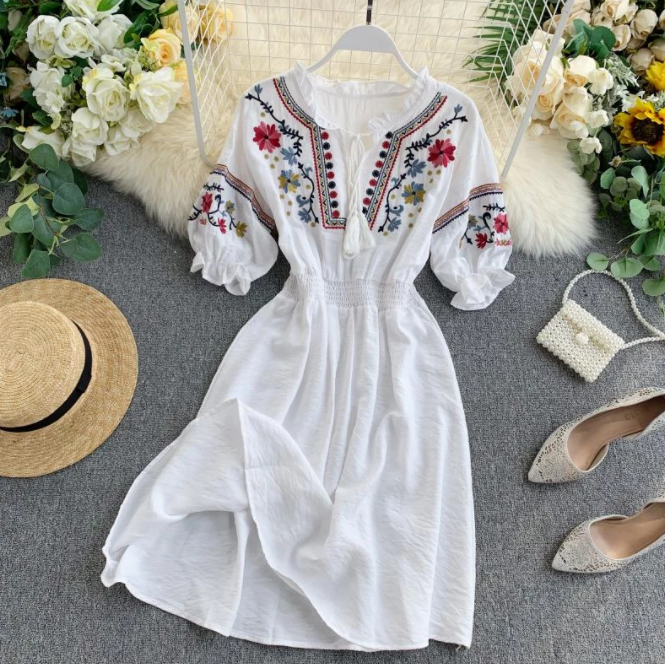 Cresta Rayon Embroidered Dress